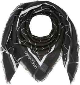 Calvin Klein Damen Halstuch Artisan Logo Scarf, Schwarz (Black 001), One Size (Herstellergröße: OS)