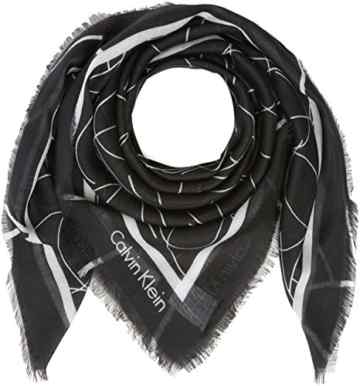 Calvin Klein Damen Halstuch Artisan Logo Scarf, Schwarz (Black 001), One Size (Herstellergröße: OS)