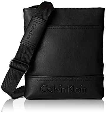Calvin Klein Herren BASTIAN FLAT CROSSOVER G Schultertasche Schwarz (BLACK )