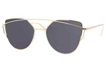 Cheapass Sonnenbrille Damen Schwarz Gold Silber Verspiegelt Designer-Brille UV-400 Metall Damen Frauen