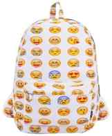 Coofit Leinwand Rucksack Cool Kinder Schultasche Smiley Schulter Tasche für Frauen