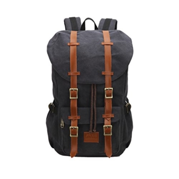 Cooleaf Canvas Leinwand Rucksack Vintage für Outdoor Camping Außflug Sports Universität Rucksack Wanderrucksack Schultasche Schulrucksack Herren Damen Mädchen Jungen Teenager Rucksäcke