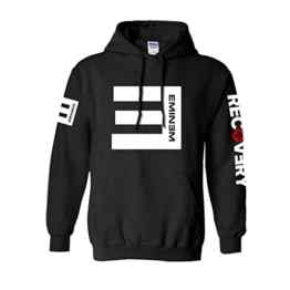 Cosdaddy / Eminem Hip Hop Sweater Hoodie Kapuzenpullover Schwarz Cosplay Kostüm (L, Schwarz)