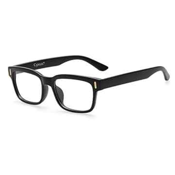 Cyxus Block blaues Licht [Transparent-Objektiv] Black Frame Vintage Brillen, Anti Glare Fatigue