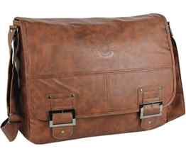 DANIEL RAY Umhängetasche HAVANNA Schultertasche Laptop Tasche Messenger Schultasche Cognac