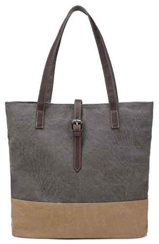 DCCN Damen Shopper Bag Segeltuchtasche Groß Canvas College Bag für Studenten 34*35*10cm