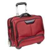 DERMATA Notebooktasche Notebooktrolley 17 Zoll Pilotenkoffer Trolley [ Laptop max. 41 x 29 cm] mit Schultergurt / Rot