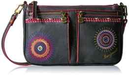 DESIGUAL, Damen Handtaschen, Umhängetaschen, Crossover-Bags, Crossbodys, Schwarz, 25 x 15,5 x 2,5 cm (B x H x T)