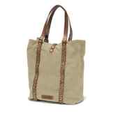 DRAKENSBERG Kimberley Tote Shopper, Handtasche, Shopping Tasche, Unitasche, Nietentasche, Canvas, Leder, Vintage