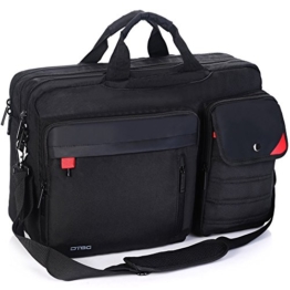 DTBG Nylon mehrzweck Businesstasche mehrfachfach Reise Rucksack geräumig Laptop Tasche Messenger Bag Aktentasche Computer Schultertasche Wanderntasche Daypack für 17,3 Zoll Laptop / Macbook / Tablet, Schwarz