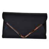 Damen Clutch Abendtasche Damentasche Handtasche Tasche in elegantem Design Schulterriemen Magnetverschluss Schwarz