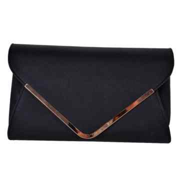 Damen Clutch Abendtasche Damentasche Handtasche Tasche in elegantem Design Schulterriemen Magnetverschluss Schwarz