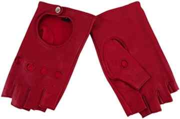Damen Handschuhe fingerlos – hochwertiges weiches Nappaleder Schafsleder in rot
