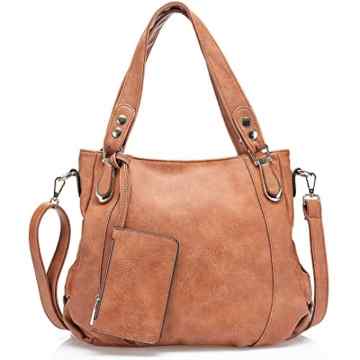 Damen Henkeltaschen Tote Handtasche Umhängetasche by IN ANGEL PU Leder Taschen Damen Shopper Schultertasche(L:38cm,H:29cm)