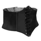 Damen Korsage Unterbrustkorsett Kunstleder Bauchweg Corsage Waist Cincher Top Tailenmieder Dessous Taillengürtel Hüftgurt