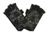 Damen Kurze Halbfinger Handschuhe aus Blumenmuster Spitze