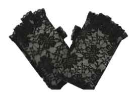 Damen Kurze Halbfinger Handschuhe aus Blumenmuster Spitze