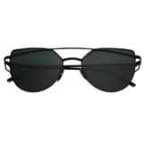 Damen Mode Polarisierte Katzenauge Sonnenbrille UV400 reflektierenden verspiegelte Linse Brille (Schwarz)