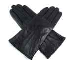 Damen Premium Quality Super Weich Leder Handschuhe Pelzfutter Streifen Detail Slim Fit