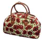 Damen Reisetasche Motiv roter Mohn, XXL Handtasche Gobelin 50cm