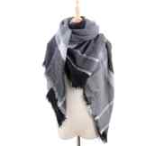 Damen Schal XXL Oversized Rechteckig PATCHWORK Herbstschal Winterschal Deckenschal weich warm Karoschal Poncho