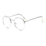 Dekobrille Fein Metallrahmen Nerdbrille Dekogl?ser Klassisches Rund Rahmen Glasses