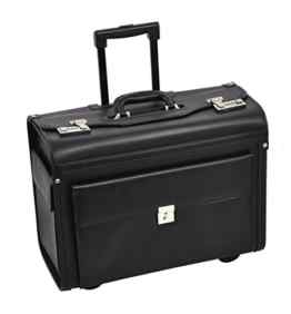 Dermata Pilotenkoffer Trolley Rollen Laptopfach 17″ Pilotentrolley m. Vortasche