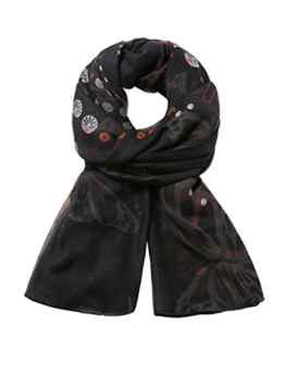 Desigual Damen Schals Foulard_Backstar Rectangle, Schwarz (Negro 2000), One size