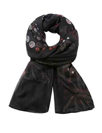 Desigual Damen Schals Foulard_Backstar Rectangle, Schwarz (Negro 2000), One size