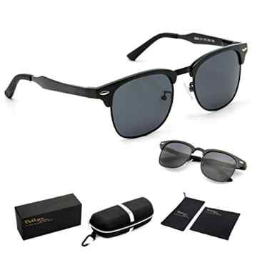 Dollger Clubmaster polarisierte Wayfarer Sonnenbrille Horn umrandeten Halbrahmen