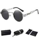 Dollger John Lennon Runde Metalle Rahmen Sonnenbrille Klassiker Steampunk Stil