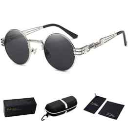 Dollger John Lennon Runde Metalle Rahmen Sonnenbrille Klassiker Steampunk Stil
