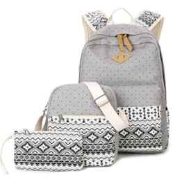 Donykarry 3 Teiliges Schultaschen-Set Canvas Schulrucksack + Umhängetasche + Mäppchen für Mädchen Damen Jugendliche