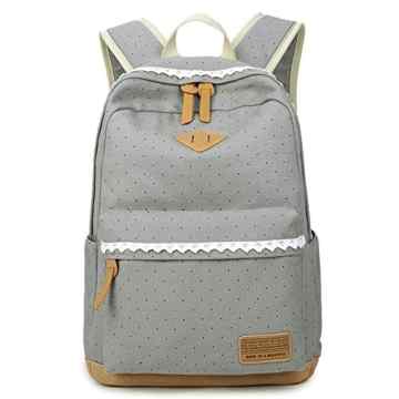 Donykarry Mädchen Schulrucksack Damen Canvas Rucksack Jugendliche Große Schultasche Outdoor Freizeit Daypack mit Moderne Spitzen