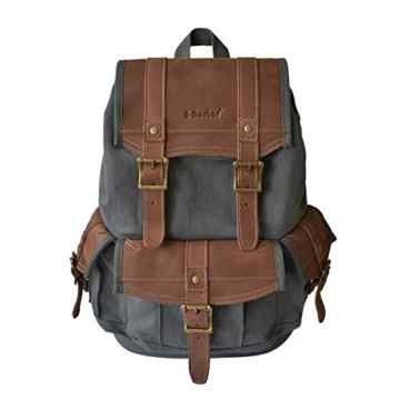 E-Bestar Unisex Canvas Rucksack Retro Daypack Leinwand Schultasche Segeltuch Fahrradrucksäcke 15 Zoll Laptop Wanderrucksäcke