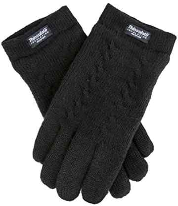 EEM Damen Strickhandschuhe FREYA mit Zopfmuster und Thinsulate™ Thermofutter, 100% Wolle, Winterhandschuh
