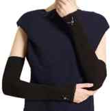 ELE GENS Damen Fingerlos Armwärmer Armstulpen Handschuhe gestrickt Lang Lace Baumwolle Schwarz