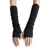 Eleery Damen Mädchen Winter lange elastische Halbfinger Handschuhe Fingerlose Handwärmer Sporthandschuhe
