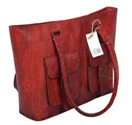 Elegante Damen Tasche Shopper „Nora“ aus Ziegenleder 40×27,5×12,5cm