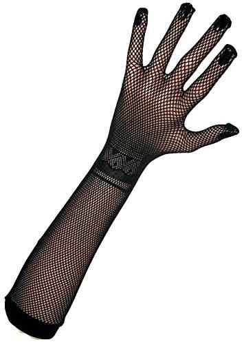 Elegante ca. 42cm lange schwarze Spitzen Netz Handschuhe von PartyXplosion 12065