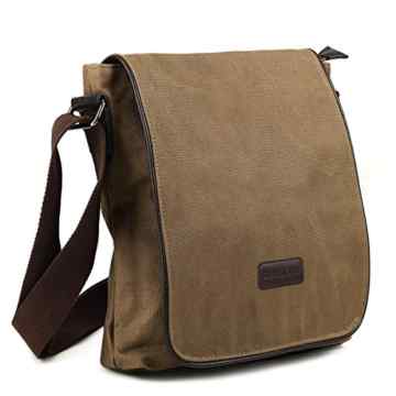 Eshow Herren Canvas Freizeit Retro Umhängetasche Schultertasche Handtasche Tasche Schultasche Messenger Bag