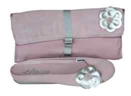 Etnies Skateboard Damen Ballerinas Pixie Rosa/Silber + Clutch Tasche Rosa/ Silber 1 B Ware