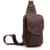 Everdoss Herren echt Leder Bauchtasche Chest Pack fashion casual Kuriertaschen klein Crossbody Sporttasche Dunkel braun