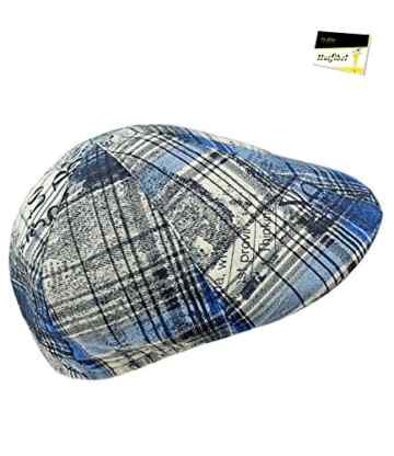 EveryHead Flatcap Schiebermütze Kappe Sommermütze Damenflatcap Mütze Frauenmütze Trendmütze mehrfarbig kariert (EH-30009-S16-DA4) inkl. EveryHead-Hutfibel