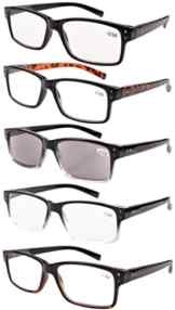Eyekepper 5 stueck Klassische Federn-Scharnier Lesebrille, Sonne Lesebrille