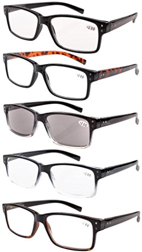 Eyekepper 5 stueck Klassische Federn-Scharnier Lesebrille, Sonne Lesebrille