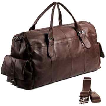 FEYNSINN Reisetasche ASHTON – Weekender XL – Sporttasche – echt Leder braun