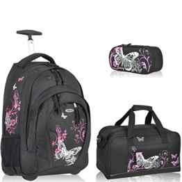 Fabrizio Schulrucksack Trolley Rucksack 3er SET Schultrolley Sporttasche Etui