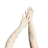 FakeFace Premium Spitze Brauthandschuhe Hochzeithandschuhe Sonnenschutz Langen Finger UV Handschuhe Netzhandschuhe in Verschiedene Farbe