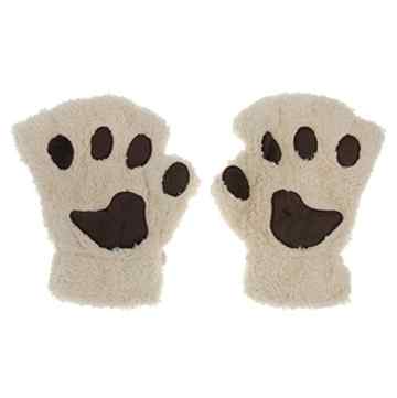 FakeFace® Winter Süße Pfote Fingerlose Handschuhe Fäustlinge Wärmehaltung